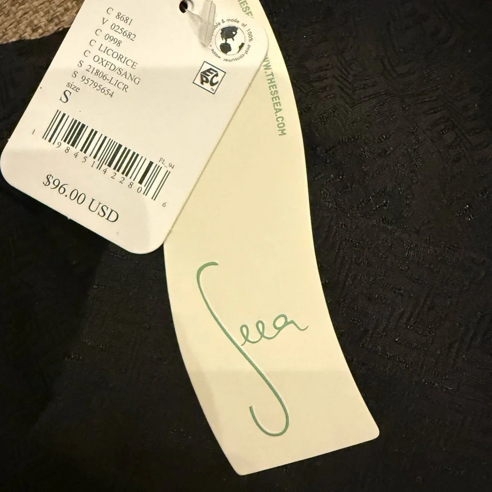 NWT Seea Palomar Crop Top Rashguard & High Waist Bikini Bottom- Licorice Sz S - Picture 7 of 8